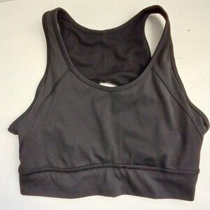 Athleta Black Cut Out Circle Back Crop Sport Longline Bra L
